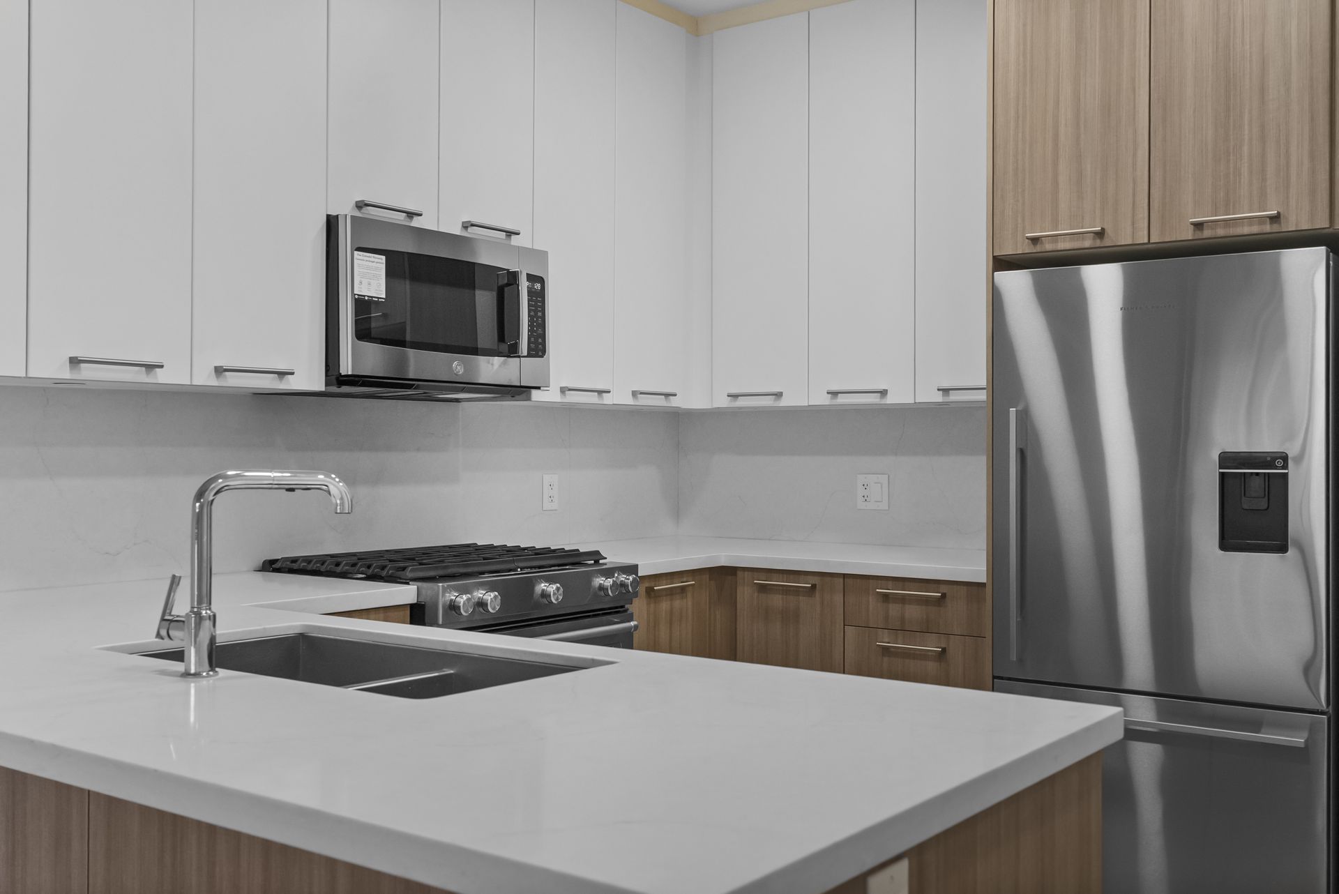 Modern kitchen with stainless appliances