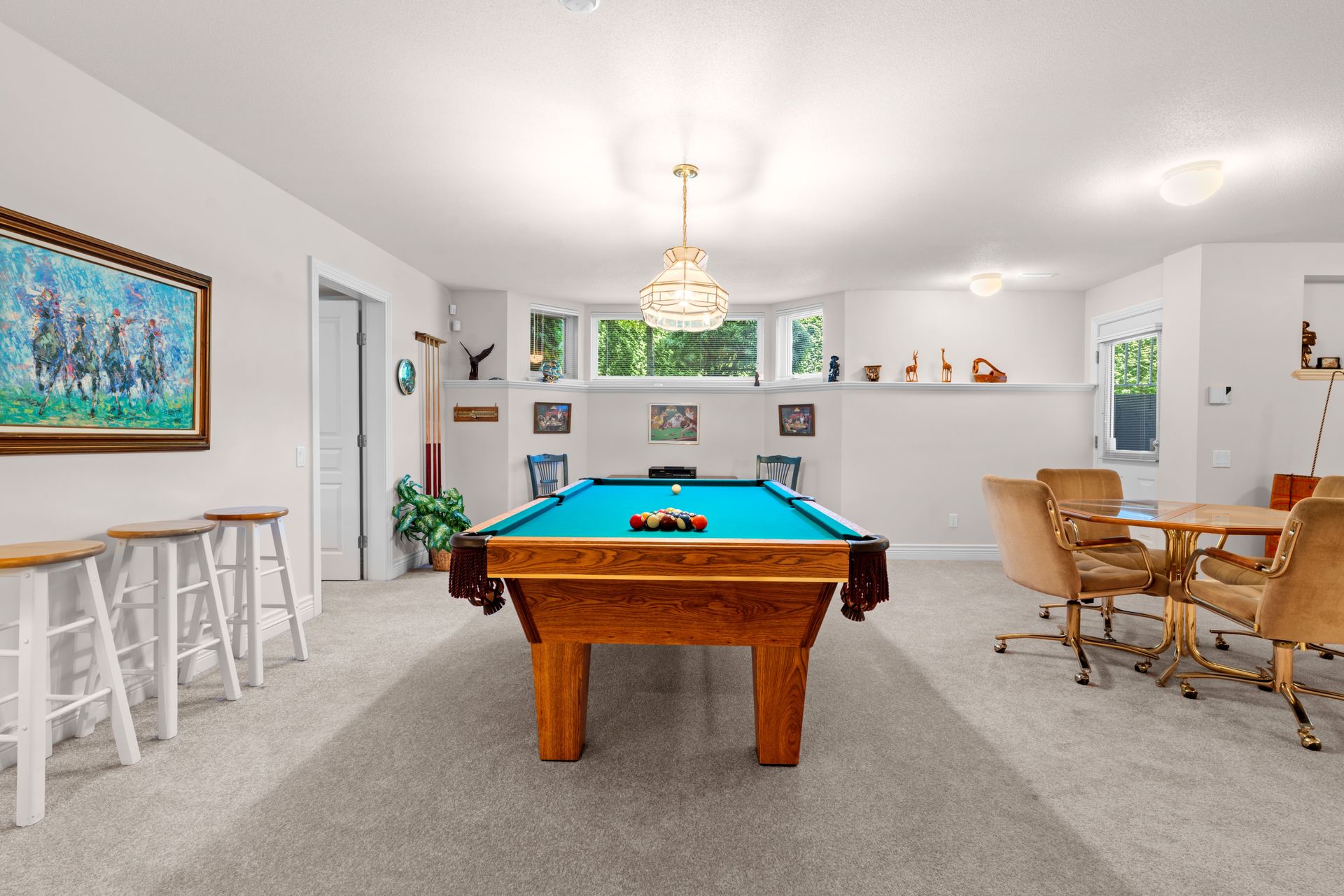 Games room with a pool table