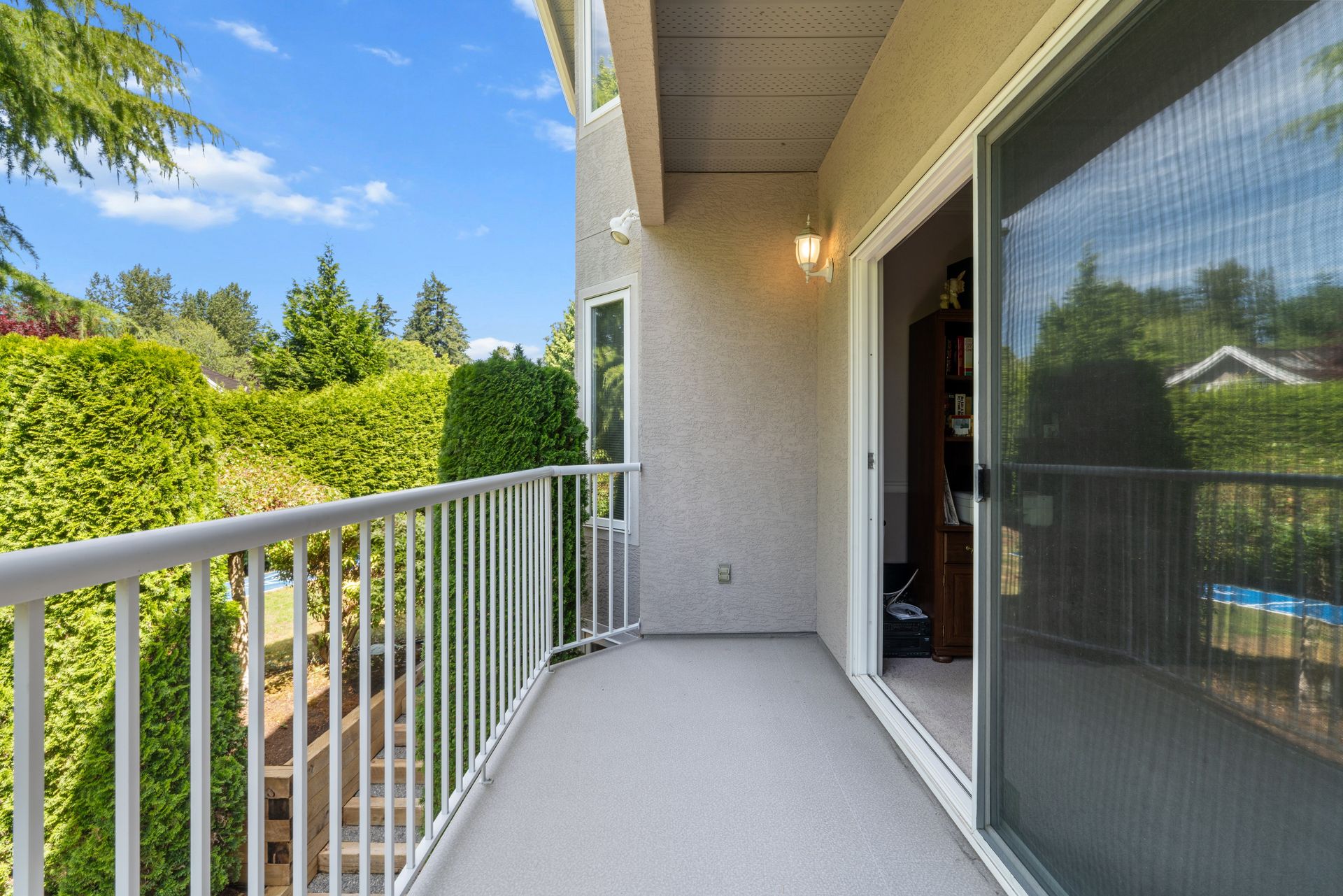 Balcony looking out to the trees