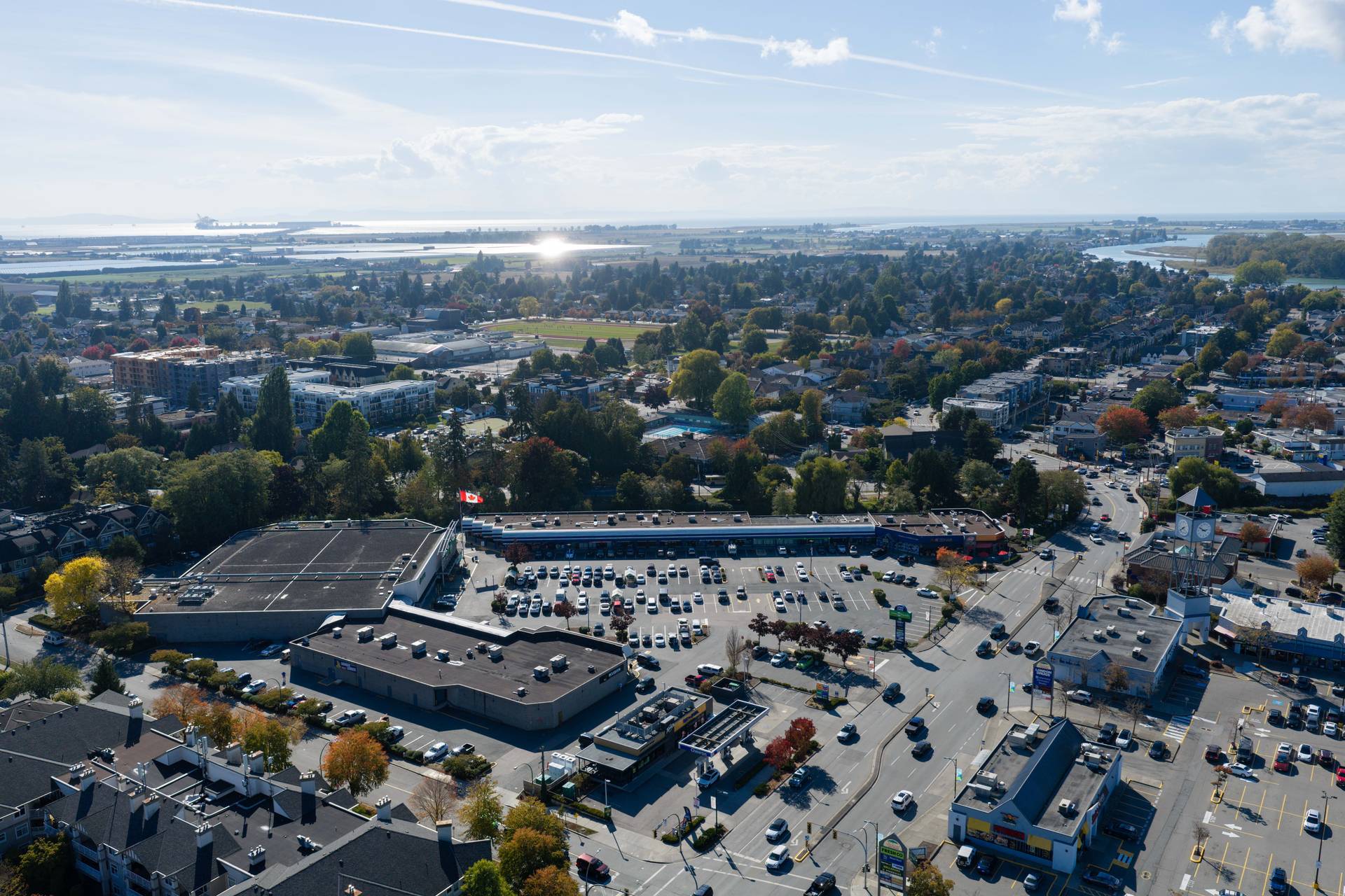 Aerial view of the area around the building