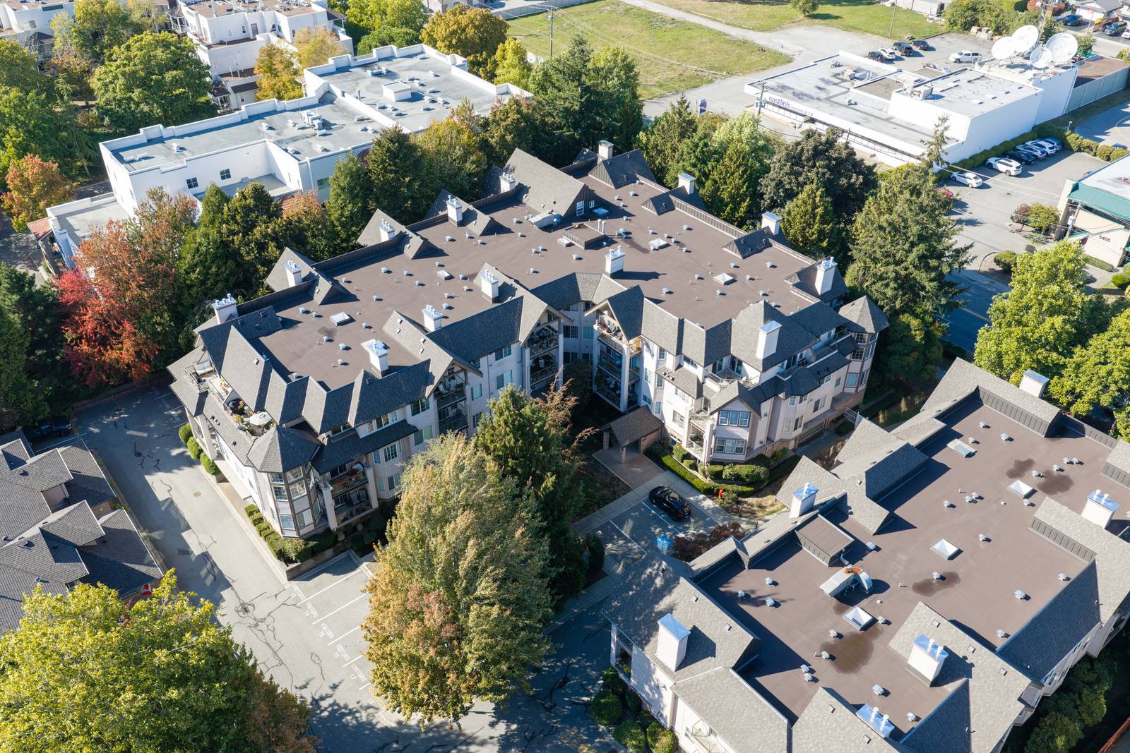 Aerial view of the Adlington Court building